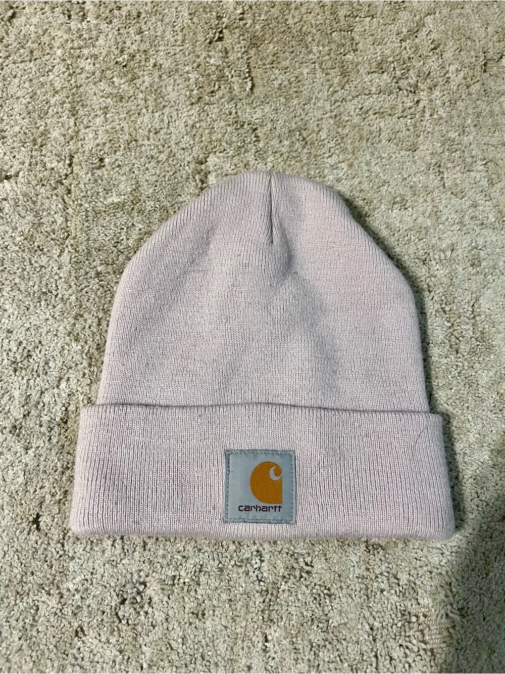 Carhartt Light Lavender Knit Cuffed Beanie with Logo Patch